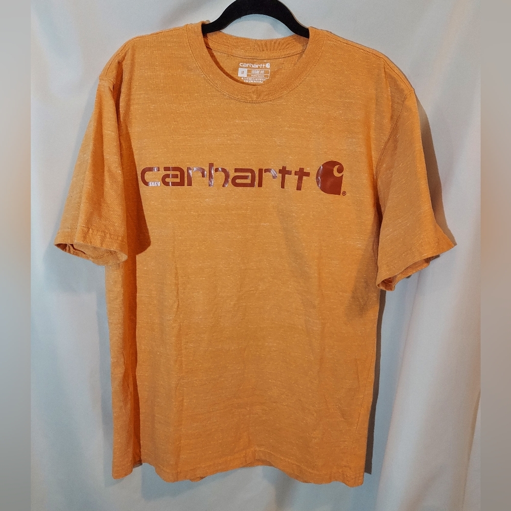 Carhartt Heavyweight Logo Graphic Tee – Amberglow Heather - M
